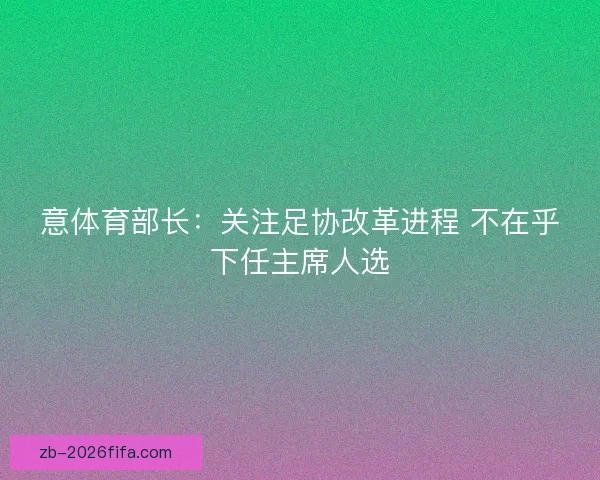 意体育部长：关注足协改革进程 不在乎下任主席人选