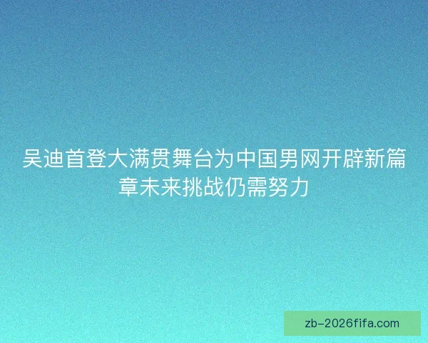 吴迪首登大满贯舞台为中国男网开辟新篇章未来挑战仍需努力